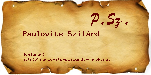 Paulovits Szilárd névjegykártya