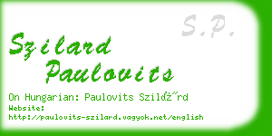 szilard paulovits business card